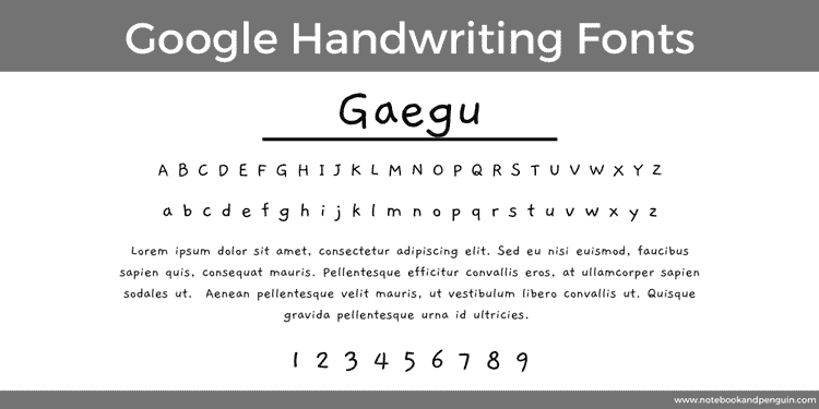 Gaegu Google Font