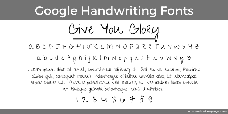 Give You Glory Goole Font