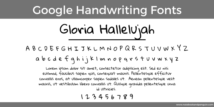 Gloria Hallelujah Google Font