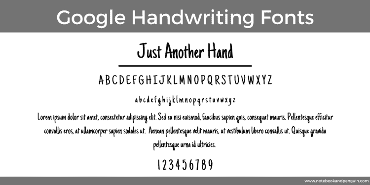 Just Another Hand Google Font