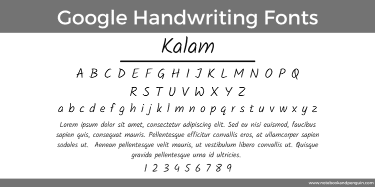 Kalam Google Font