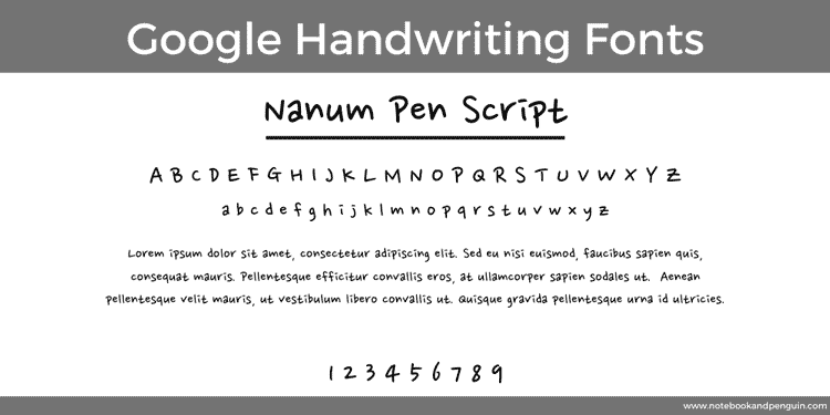 Nanum Pen Script Google Font