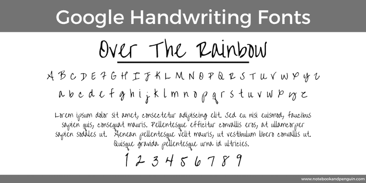 Over The Rainbow Google Font