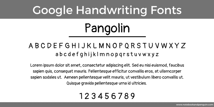 Pangolin Google Font