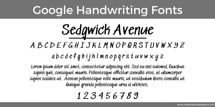 Sedgwich Avenue Google Font