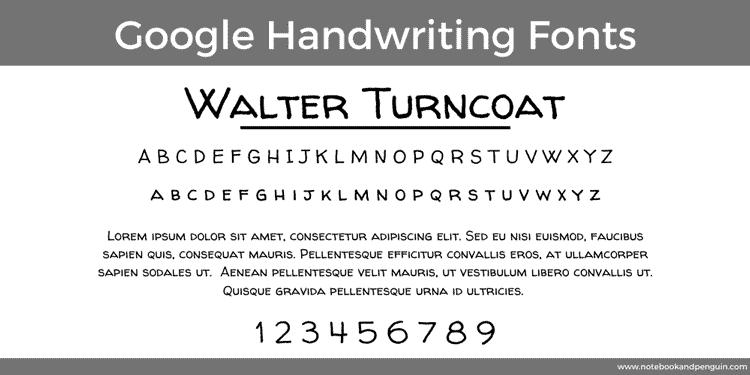 Walter Turncoat Google Font