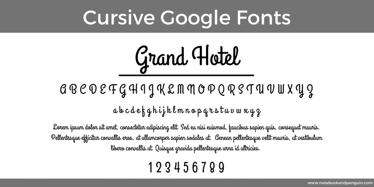 Grand Hotel Google Font Example