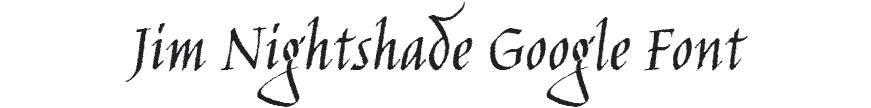 Jim Nightshade font example