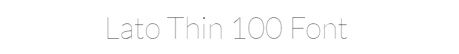 Lato thin 100 google font example