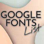 Google Fonts List Header