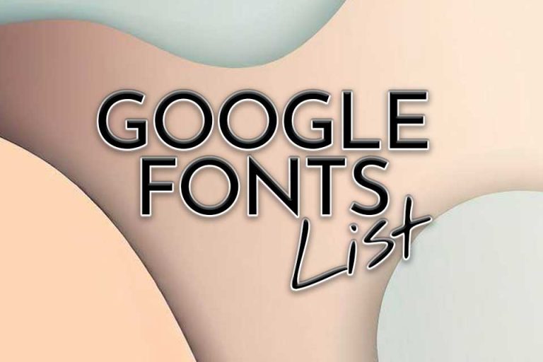 Google Fonts List Header