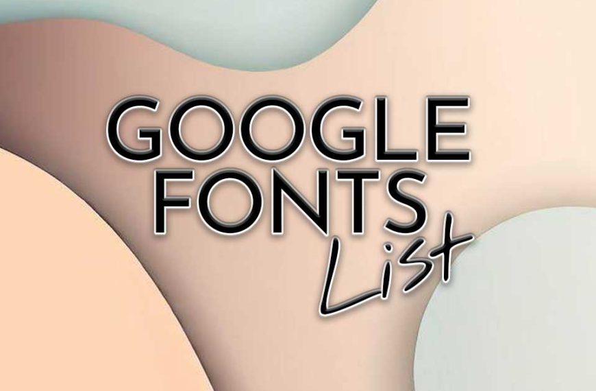 Google Fonts List Header
