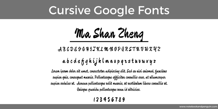 Ma Shan Zheng Google Font