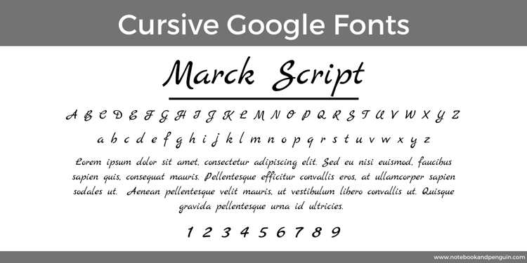 Marck Script Google Font example
