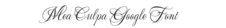 Mea Culpa Romantic Font Example