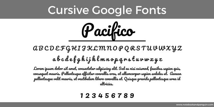 Pacifico Google Font Example