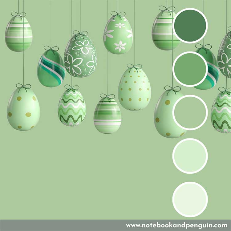 Soft green Easter color palette