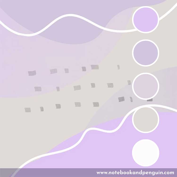 Purple and gray color palette with white accent