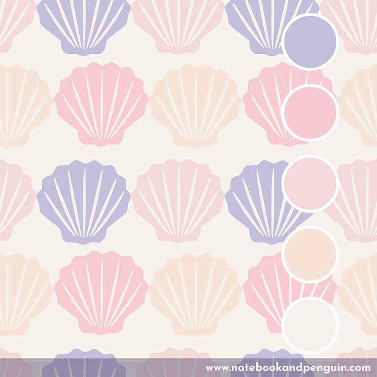 pastel purple, orange and pink palette