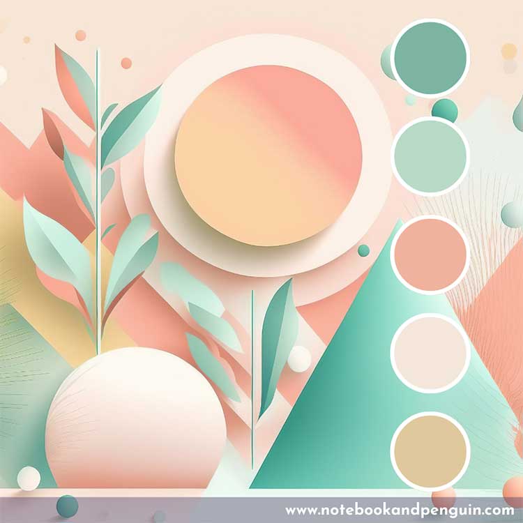 Peach and teal complementary palette