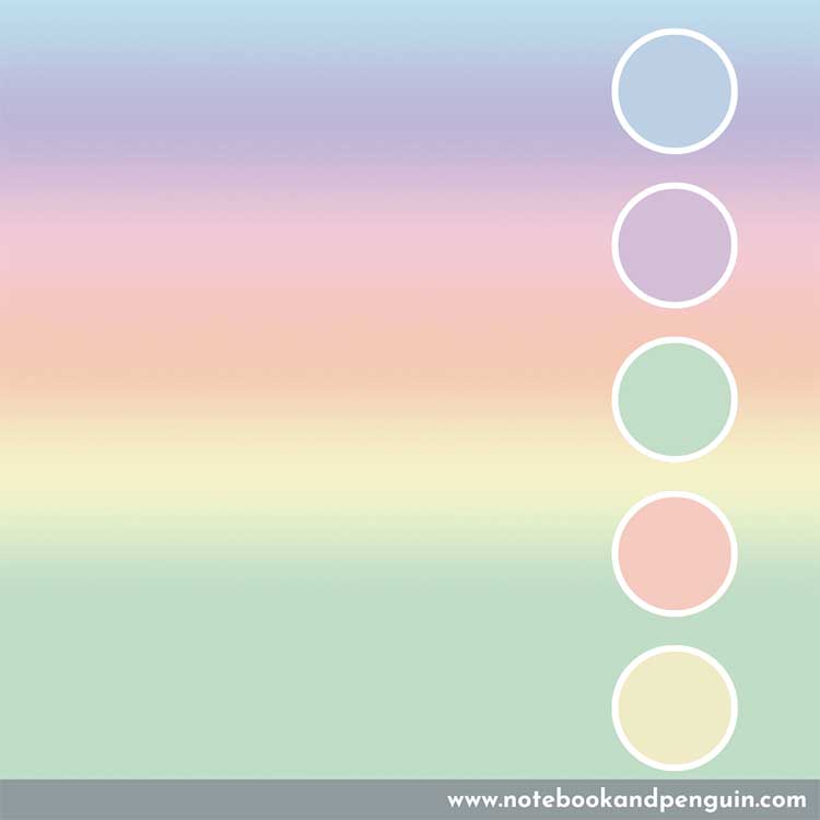 Soft rainbow color palette with colors that suit a baby's nursery