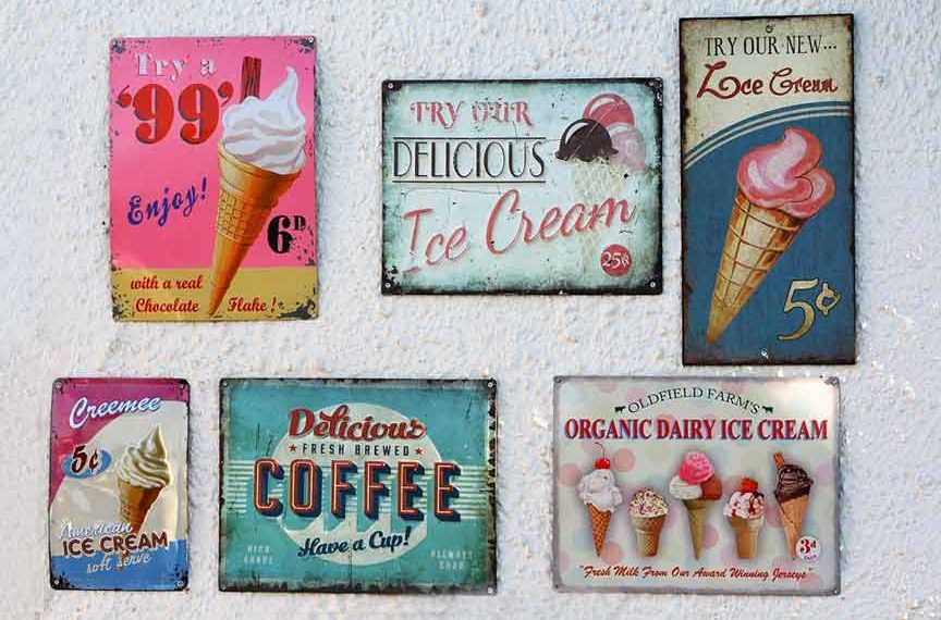 Retro fonts used in vintage signage