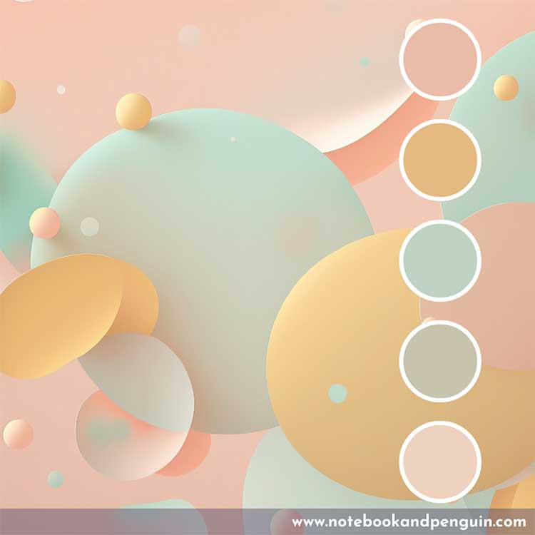 Retro pastel color palette with complementary colors