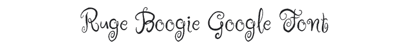 Ruge Bookie whimsical Google font example