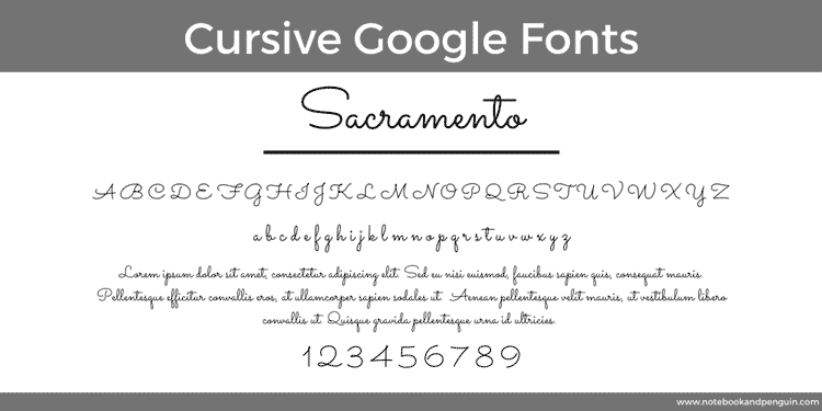 Sacramento Google Font Example