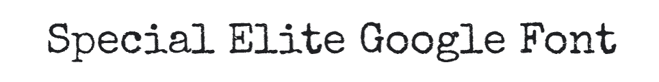 Special Elite vintage typewriter font example