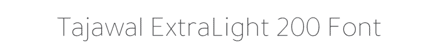 Tajawal extraLight font example