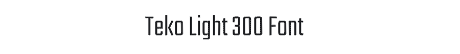 Teko light font example