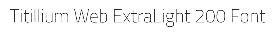 Titillium Web ExtraLight Font Example