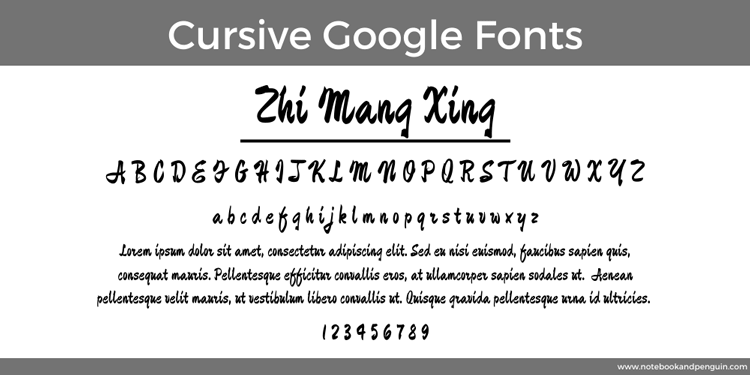 Zhi Mang Xing Cursive Google Font