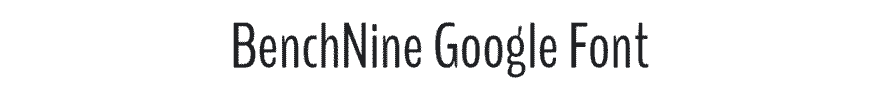 BenchNine Google Font Example