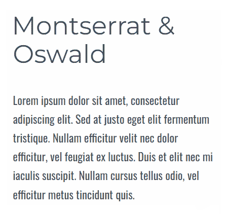 Montserrat & Oswald Font Pairing Example