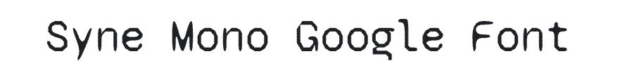 Syne Mono Google Font Example