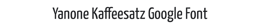 Yanone Google Font Example