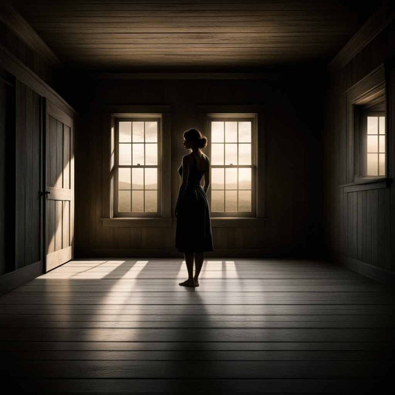 The sillouett of a woman in a room representing the shadow self