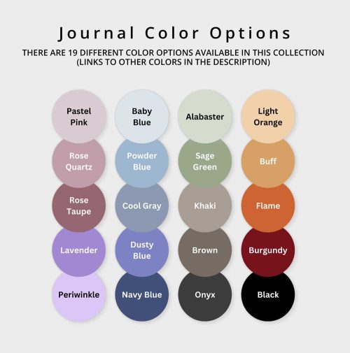 Personalized Journal Color Options