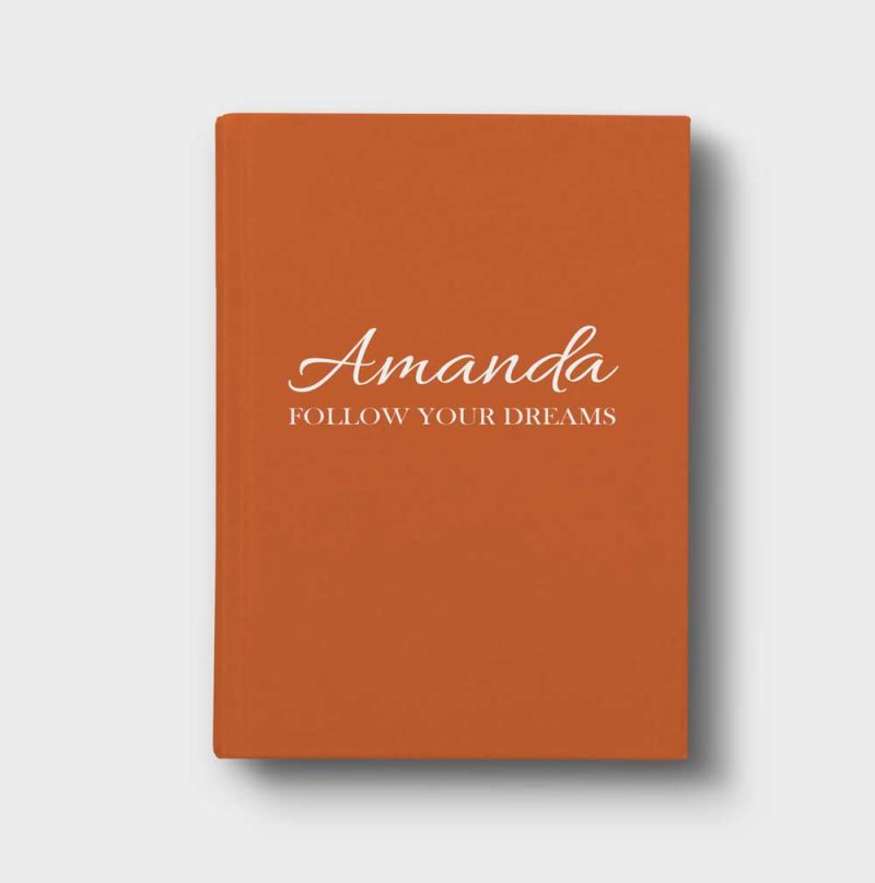 Flame Orange Customized Journal Notebook