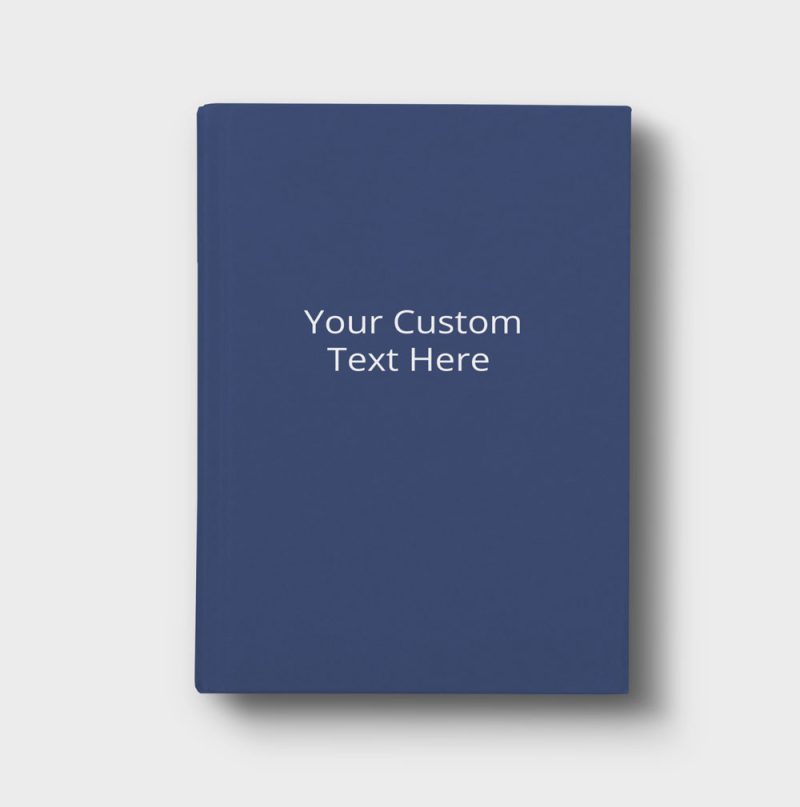Text example for personalized navy blue journal cover