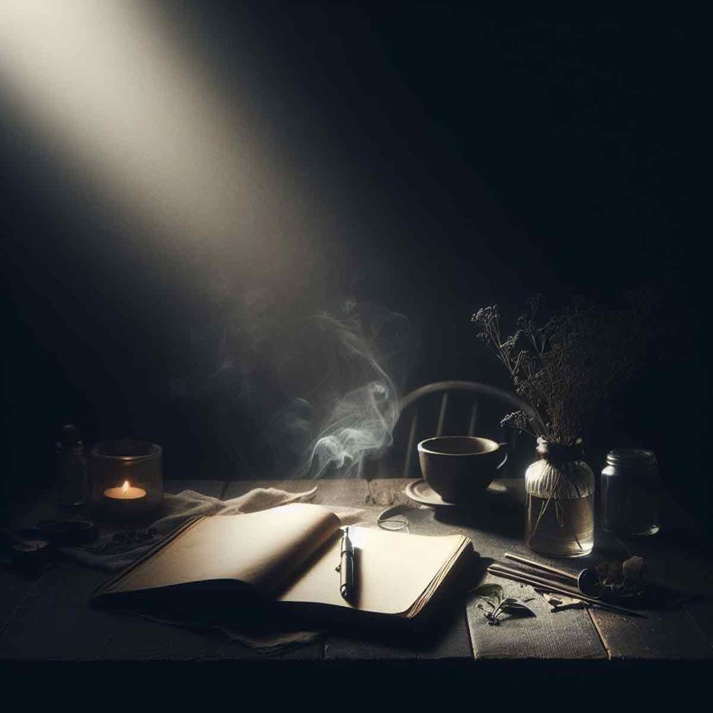 Image illustrating the light shining in while doing shadow work journaling