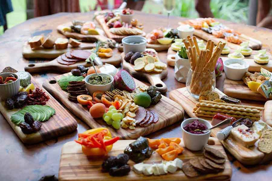 Snacks and drinks spread