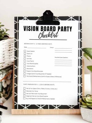 Vision board party checklist header
