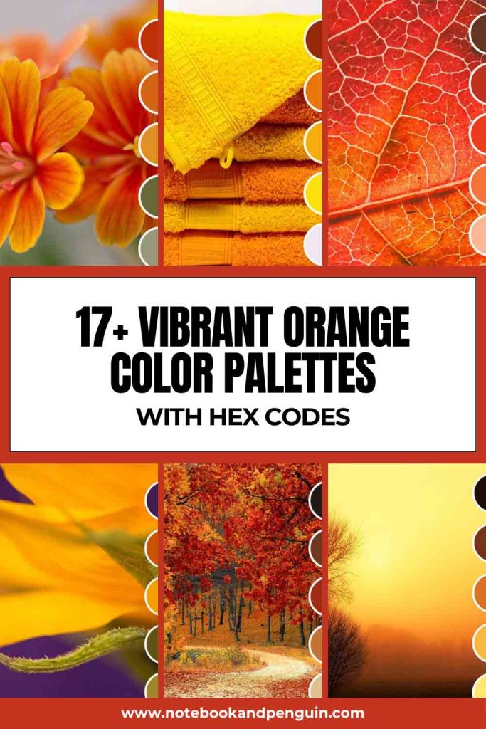 Orange color palettes Pinterest pin
