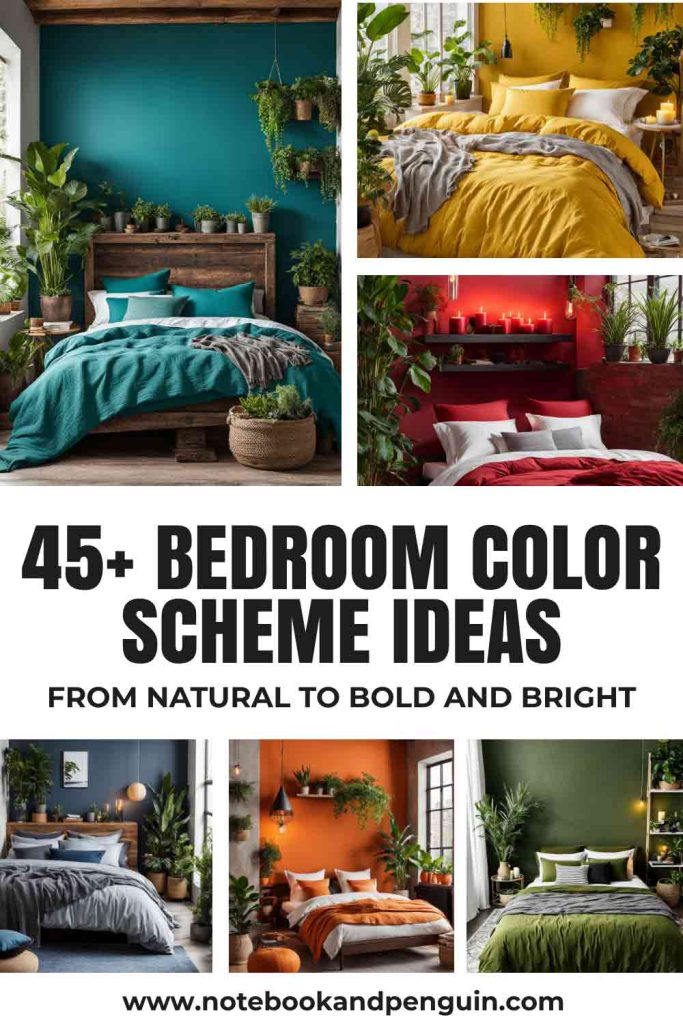 Bedroom color scheme ideas Pinterest pin