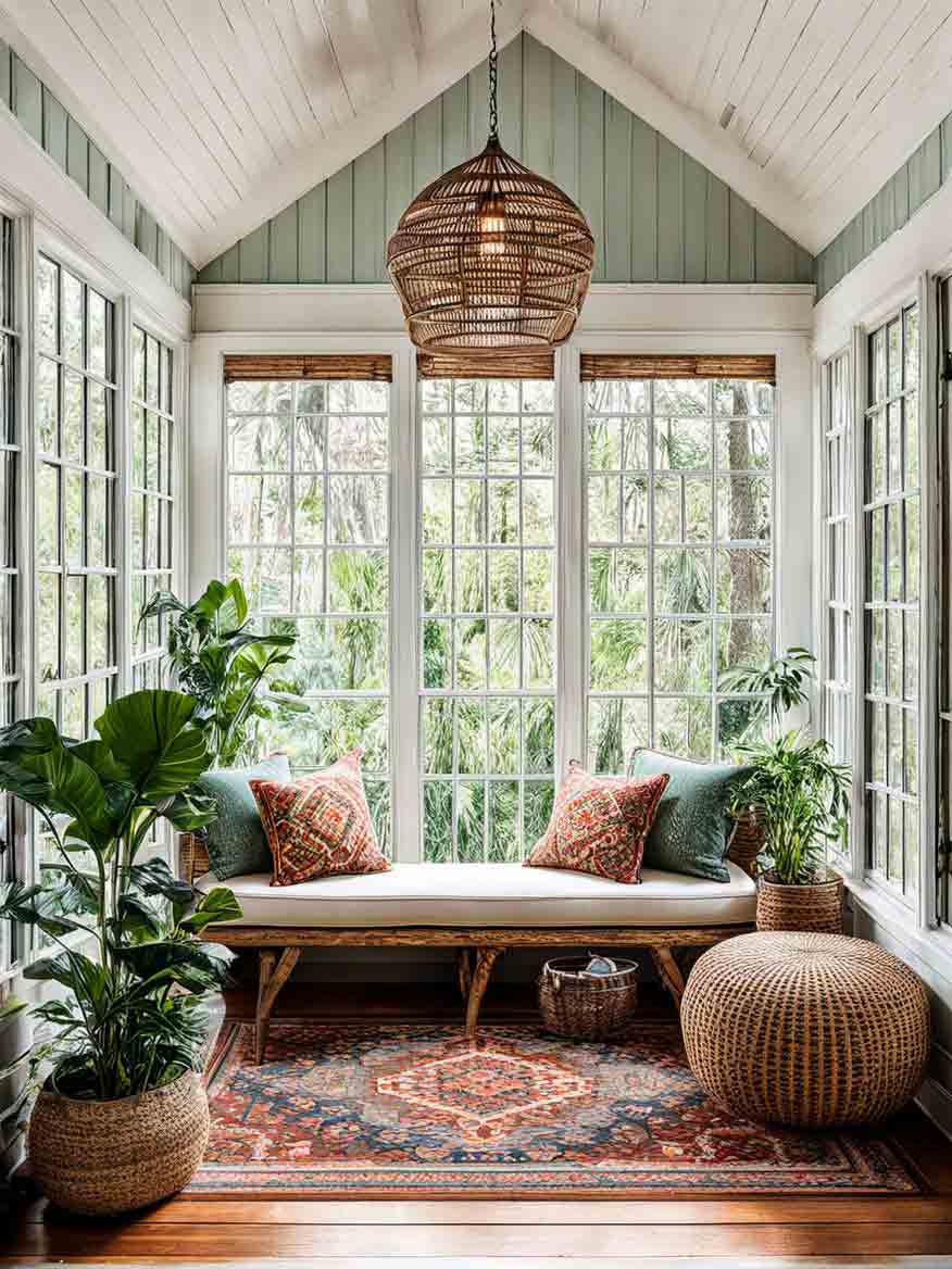 Boho sunroom design idea