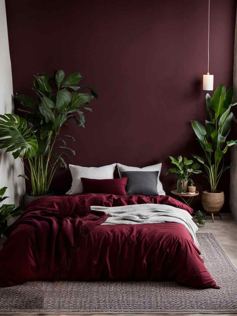burgundy bedroom color scheme