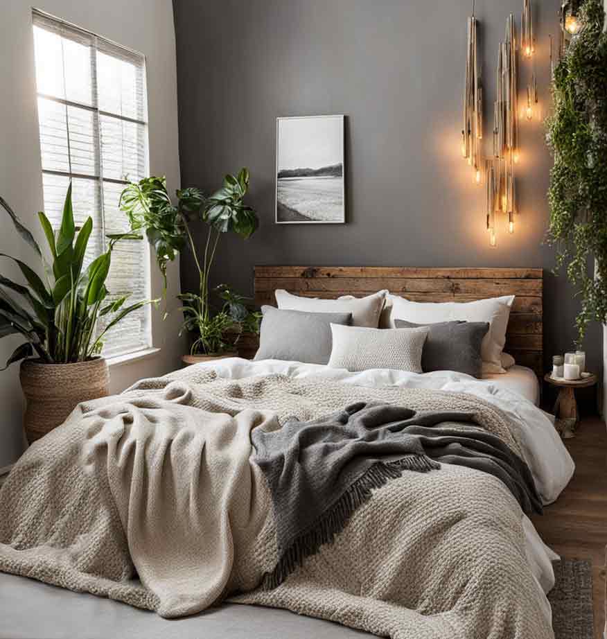 Grey and beige bedroom color idea